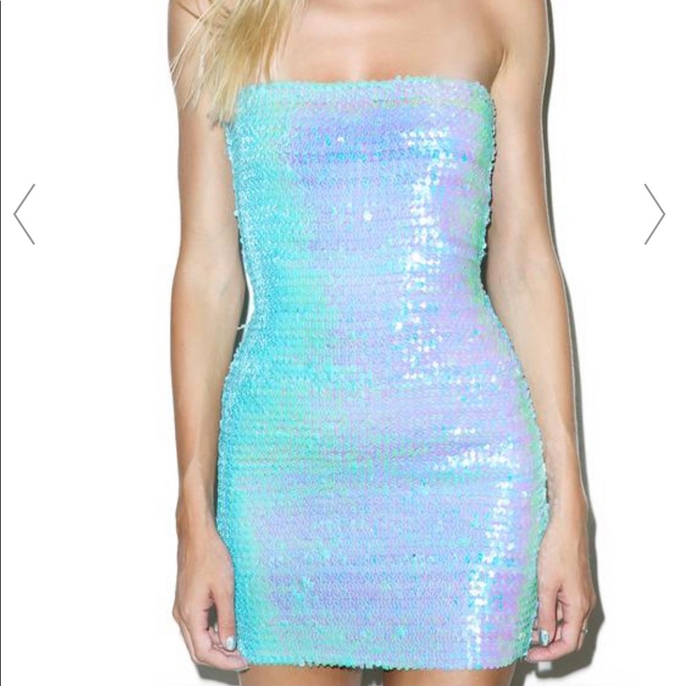 Sequin Strapless Mini Dress